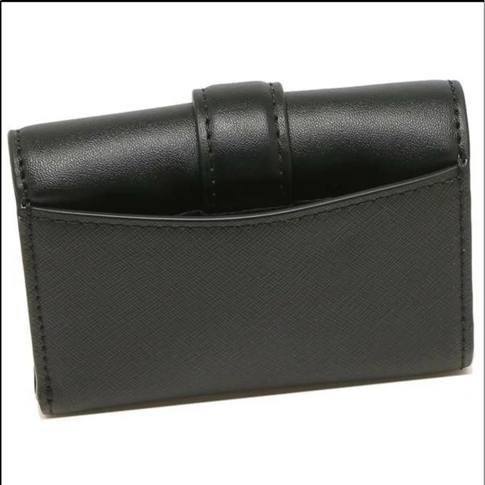 MICHAEL KORS Carmen Medium Faux Leather Wallet BLACK COLOR